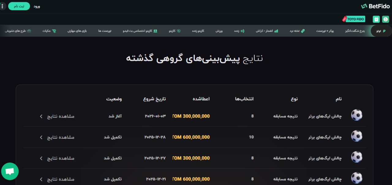 جوایز بازی توتو